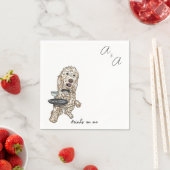 Grappige gouden doodle cocktail servet (Insitu)