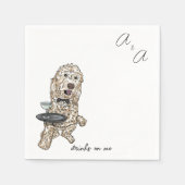 Grappige gouden doodle cocktail servet (Voorkant)