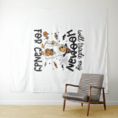 Grappige Gouden Hond Halloween Ghost Spooky Wandkleed (In Situ (horizontaal))