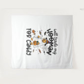 Grappige Gouden Hond Halloween Ghost Spooky Wandkleed (Voorkant (horizontaal))