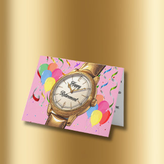 Grappige gouden horloge viert pensioen kaart