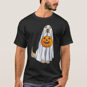 Grappige Gouden Retriever Geest Pompoen Halloween T-shirt