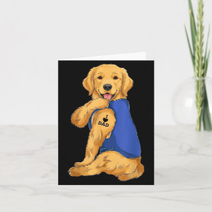 Grappige Gouden Retriever Liefde Papa Poot Tattoo  Kaart