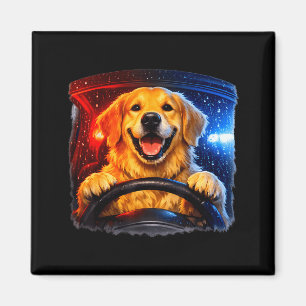Grappige gouden retriever rijdt hond humor auto me magneet
