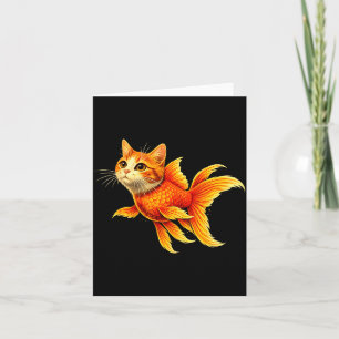 Grappige goudvis kat hybride schattig dier meme  kaart