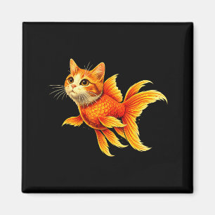 Grappige goudvis kat hybride schattig dier meme magneet