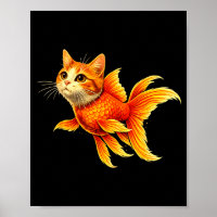 Grappige goudvis kat hybride schattig dier meme