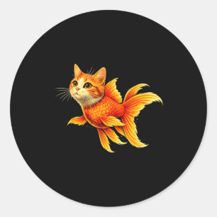 Grappige goudvis kat hybride schattig dier meme ronde sticker
