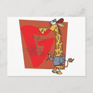 grappige graffiti giraffe cartoon briefkaart