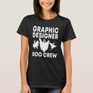 Grappige Grafisch Ontwerper Boo Crew Spooky Hallow T-shirt