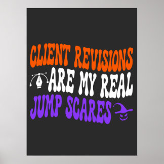 Grappige Grafisch Ontwerper Halloween Klant Revisi Poster