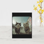 Grappige Grafische Kat Gangster Grappig _2  Kaart (Gele Bloem)