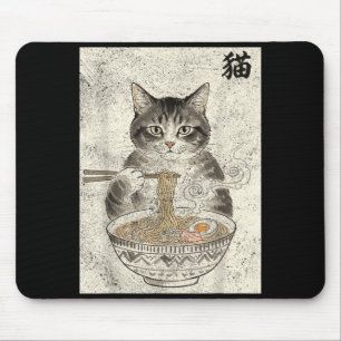 Grappige Grafische Kat Ramen Japanse Kawaii Anime Muismat