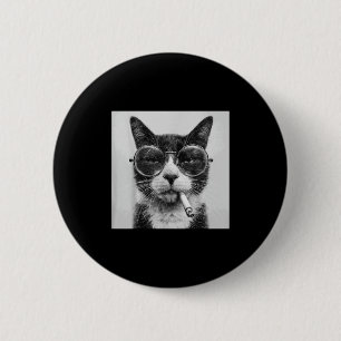 Grappige grafische kat roken volwassen grappig _1 ronde button 5,7 cm