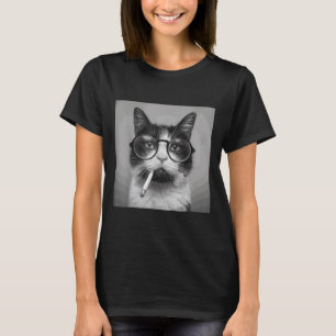 Grappige Grafische Kat Roken Volwassen Grappig T-shirt