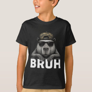 Grappige Grafische Meme Capybara Bruh Voor Jongens T-shirt