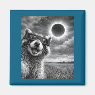 Grappige Grafische Wasbeer Selfie Zonsverduisterin Magneet