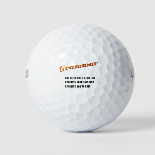 Grappige grammatica golfbal golfballen (Voorkant)