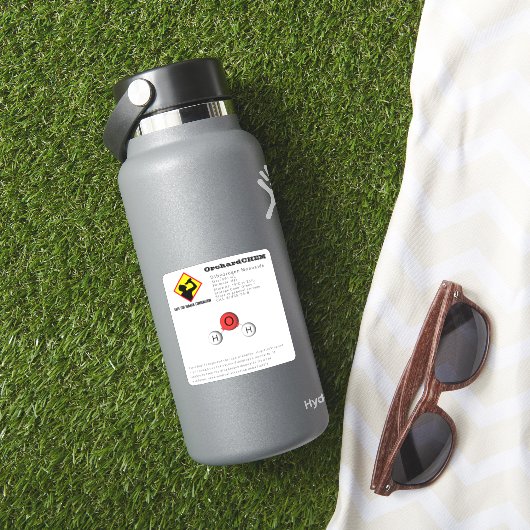Grappige grap diwaterstofmonoxide (H2O) chemie Sticker (HydroFlask Insitu)