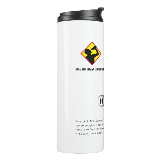 Grappige grap diwaterstofmonoxide (H2O) chemie Thermosbeker (Gedraaid links)