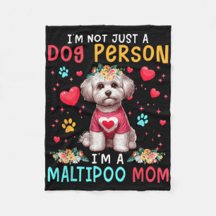 Grappige grap Ik ben een Maltipoo-moeder bloemige Fleece Deken