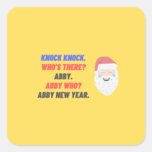 grappige grap over het nieuwe jaar vierkante sticker