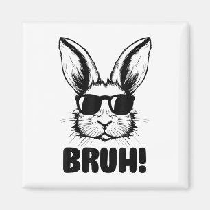 Grappige Graphic Meme Paasdag Bunny Bruh Voor Mann Magneet