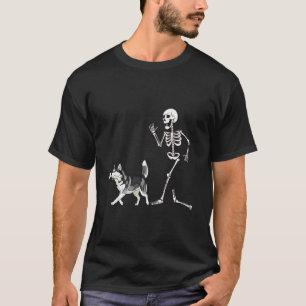 Grappige Grappige Halloween Siberische Husky en Sk T-shirt