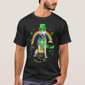 Grappige Grappige Husky Siberische Leprechaun Sham T-shirt