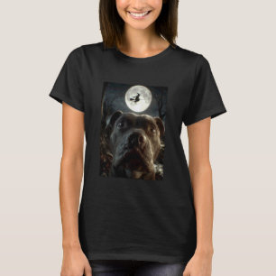 Grappige Grappige Pit Bull Selfie Volle Maan Vlieg T-shirt