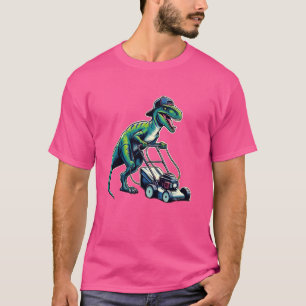 Grappige grasmaaier Velociraptor Dinosaur Grasmaai T-shirt