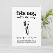 Grappige Gratis BBQ Verjaardagsfeestuitnodiging Kaart (Staand voorkant)