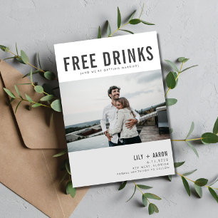 Grappige Gratis Dranken Foto Bruiloft Save The Date