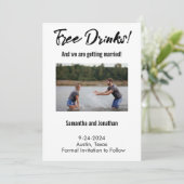 Grappige Gratis Drankjes Bewaar de Datum Kaart (Staand voorkant)