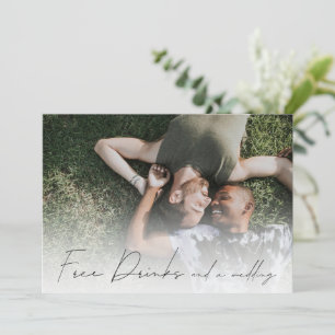 Grappige Gratis Drinken Foto LGBT Gay Save the Dat Aankondiging