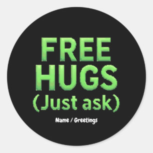 Grappige gratis knuffels vraag het gewoon aan fami ronde sticker