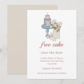 Grappige Gratis Taart Minimalistische Bruiloft RSV Kaart (Voorkant / Achterkant)