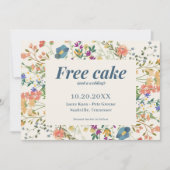 Grappige Gratis Taart Wildbloemen Bruiloft Save th Save The Date (Voorkant)