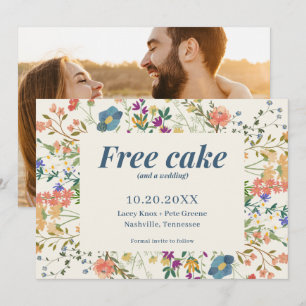 Grappige Gratis Taart Wildbloemen Bruiloft Save th The Date