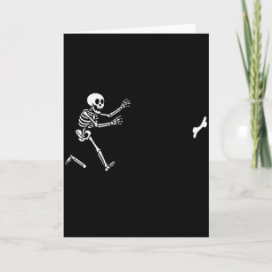 Grappige Great Dane Rennende Skelet Halloween Kaart