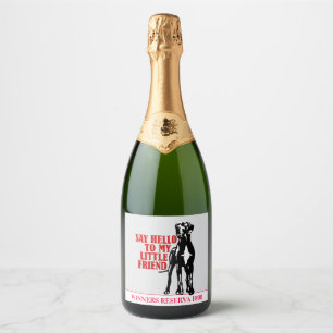 Grappige Great Dane Winnaar Wijn Sparkling Wijnetiket