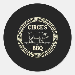 Grappige Griekse mythologie Circe's BBQ Odyssee Ronde Sticker