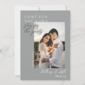 Grappige grijze foto Save The Date uitnodiging (Voorkant)