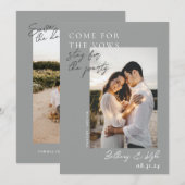 Grappige grijze foto Save The Date uitnodiging (Voorkant / Achterkant)