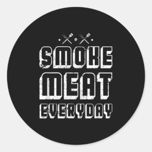 Grappige Grill BBQ Chef Gift Idee Barbecue Ronde Sticker