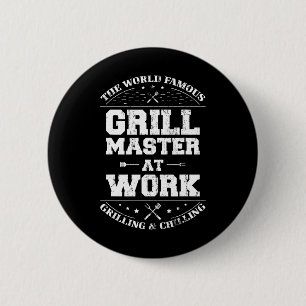 Grappige Grill Master BBQ Chef Gerookt Vlees Liefh Ronde Button 5,7 Cm