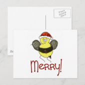 Grappige grillige bij vrolijke kerstvakantie feestdagenkaart (Voorkant / Achterkant)