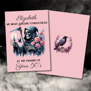 Grappige Grim Reaper Dood aan mijn jeugd 60ste ver Kaart