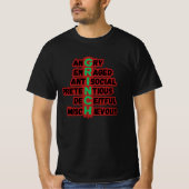 Grappige Grinch Acrostic voor echte vakantiefilm-f T-shirt (Voorkant)