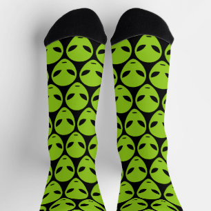 Grappige groene alien hoofd patroon cadeau sokken